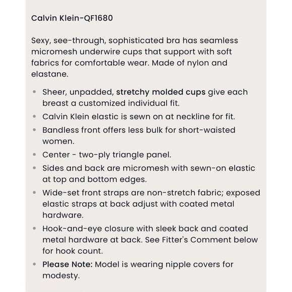 Calvin Klein NWT size 32A sheer unlined demi bra - Picture 8 of 8